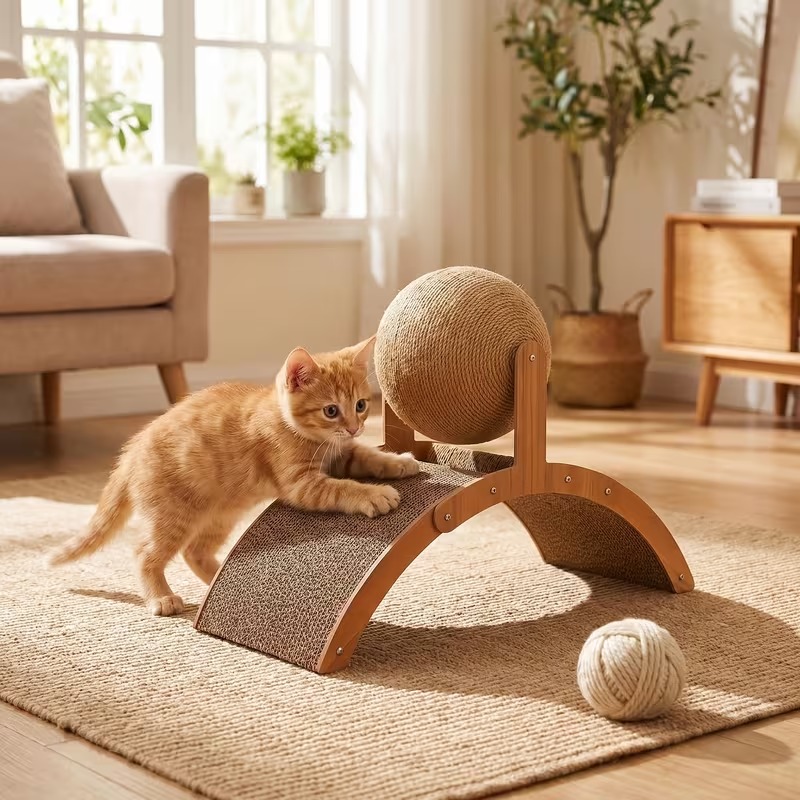 Cat Scratching Board with Sisal Ball Toy